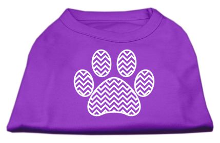 Chevron Paw Screen Print Shirt (Option: Purple XS)