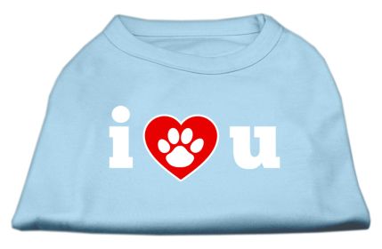 I Love U Screen Print Shirt (Option: Baby Blue XS)
