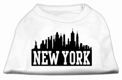 New York Skyline Screen Print Shirt (Option: White XS)