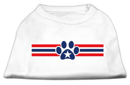 Patriotic Star Paw Screen Print Shirts (Option: White XS)