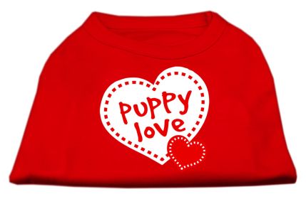 Puppy Love Screen Print Shirt (Option: Red XS)