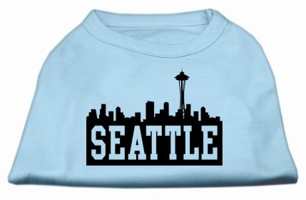 Seattle Skyline Screen Print Shirt (Option: Baby Blue XS)