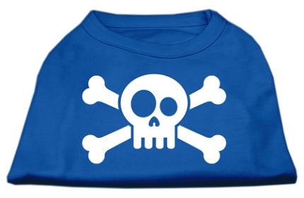 Skull Crossbone Screen Print Shirt (Option: Blue XS)