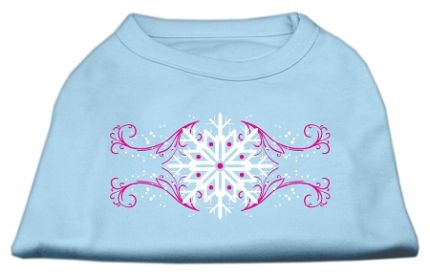 Pink Snowflake Swirls Screenprint Shirts (Option: Baby Blue XS)