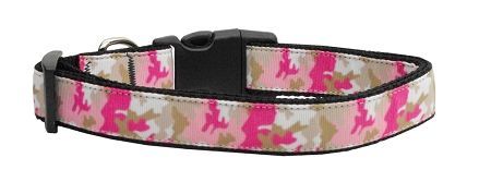 Pink Camo Nylon Dog Collar (Option: Medium)