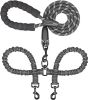 Dual Dog Leash; 360 Swivel No Tangle Shock-Absorbing Bungee Walking Leash