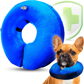 Inflatable Protective Elizabethan Dog Collar (Color: Blue, size: S)