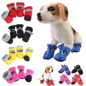 Anti-slip Dogs Waterproof boots (Color: Yellow, size: 6)