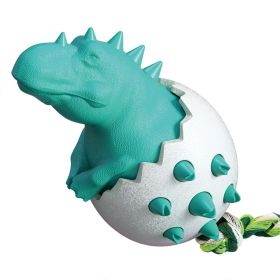 Rubber Kong Small Dog Toy Interactive Puppy Teeth Cleaning Brushing Toy (Color: Dinosaur Blue)