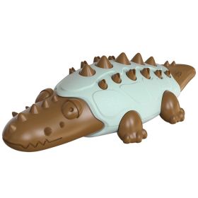 Rubber Kong Small Dog Toy Interactive Puppy Teeth Cleaning Brushing Toy (Color: Crocodile Coffee)