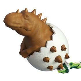 Rubber Kong Small Dog Toy Interactive Puppy Teeth Cleaning Brushing Toy (Color: Dinosaur Coffee)