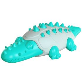 Rubber Kong Small Dog Toy Interactive Puppy Teeth Cleaning Brushing Toy (Color: Crocodile Blue)