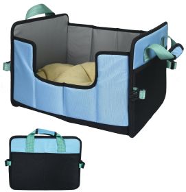 Pet Life 'Travel-Nest' Folding Dog Bed (Color: Blue, size: large)