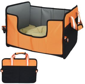 Pet Life 'Travel-Nest' Folding Dog Bed (Color: orange, size: small)
