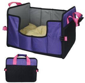 Pet Life 'Travel-Nest' Folding Dog Bed (Color: Purple, size: small)
