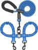 Dual Dog Leash; 360 Swivel No Tangle Shock-Absorbing Bungee Walking Leash
