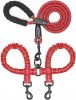 Dual Dog Leash; 360 Swivel No Tangle Shock-Absorbing Bungee Walking Leash
