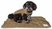 Touchdog 2-In-1 Windowpane Plaided Dog Jacket & Matching Reversible Dog Mat