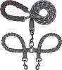 Dual Dog Leash; 360 Swivel No Tangle Shock-Absorbing Bungee Walking Leash