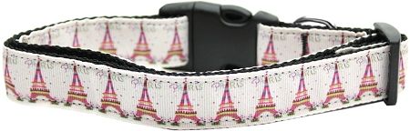 Eiffel Tower Nylon Dog Collars (Option: Large)