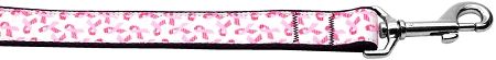 Pink Ribbons on White Nylon Dog Leash (Option: 3/8 inch wide 4ft Long)