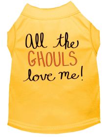 All the Ghouls Screen Print Dog Shirt (Option: Yellow XS)