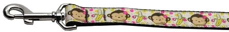 Monkeys and Bananas Nylon Dog Leash (Option: 3/8 inch wide 4ft Long)