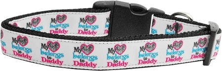My Heart Belongs to Daddy Nylon Dog Collar (Option: Medium Narrow)