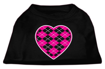 Argyle Heart Pink Screen Print Shirt (Option: Black Lg)