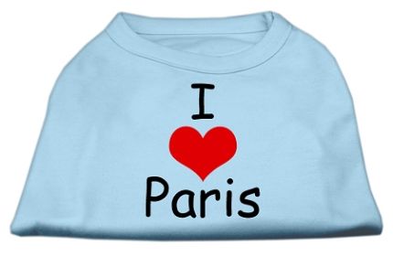 I Love Paris Screen Print Shirts (Option: Baby Blue Lg)