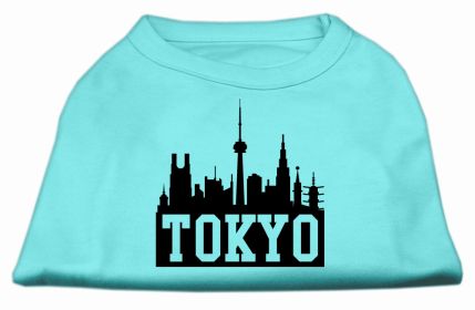 Tokyo Skyline Screen Print Shirt (Option: Aqua Lg)